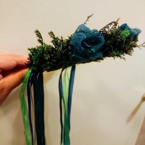 Handmade bridal wedding Ren Fair hair wreath